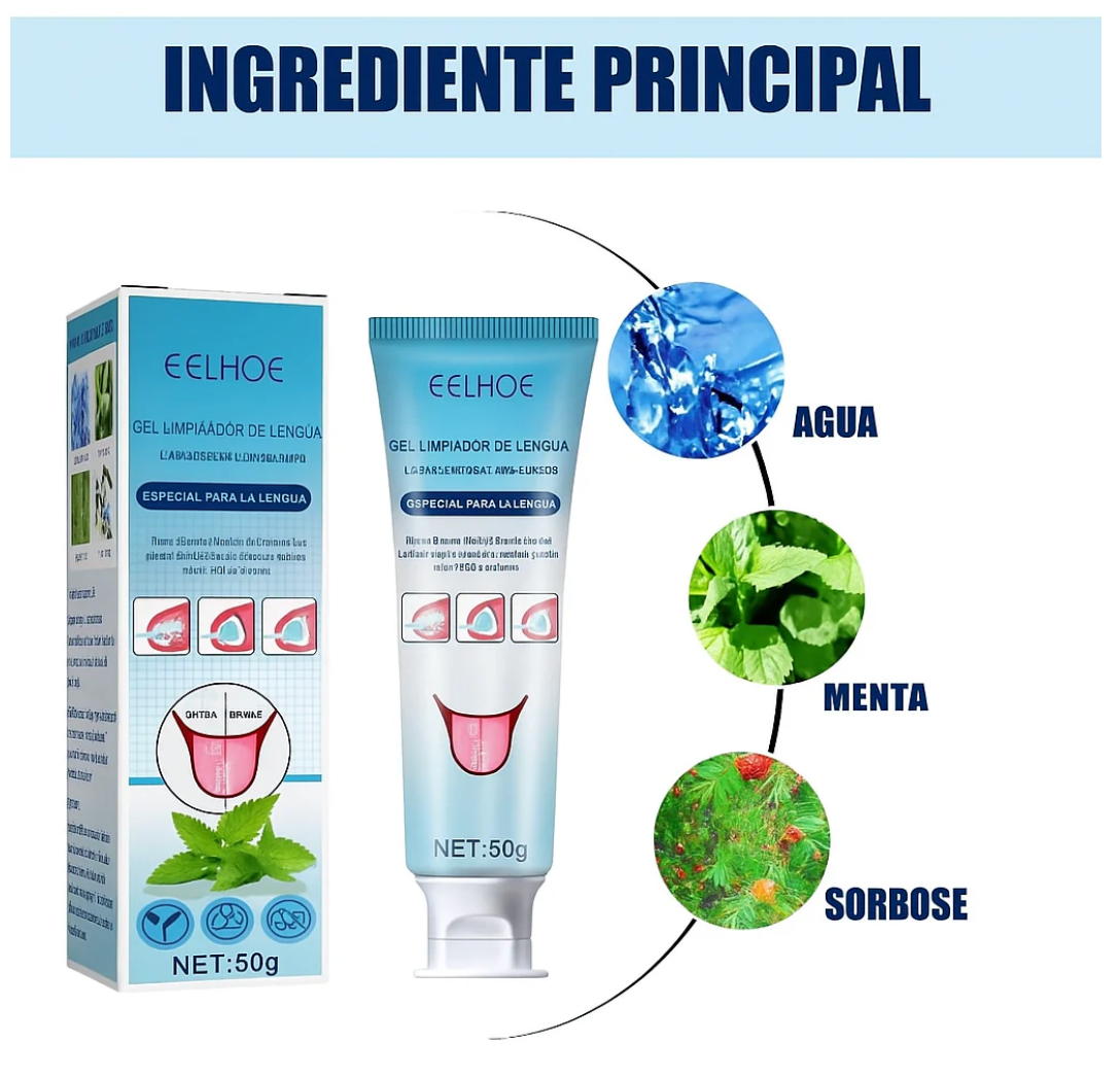 Nuevo Gel Limpiador de Lengua + Cepillo Profesional OFERTA 2X1 🔥