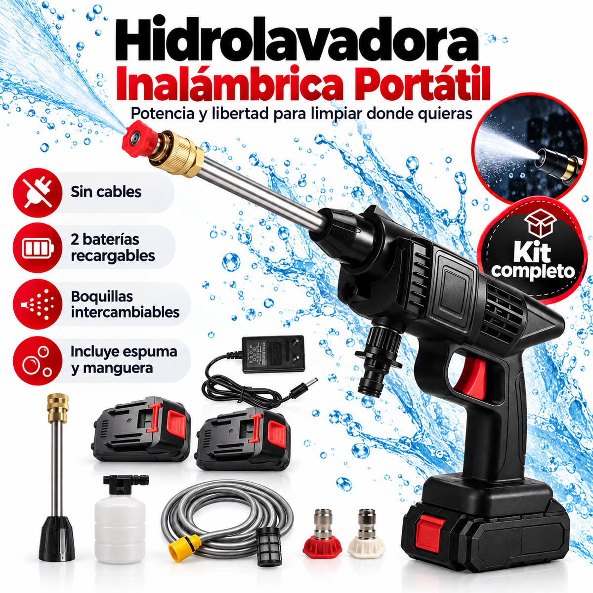 Hidrolavadora Inalámbrica Portátil de Alta Presión