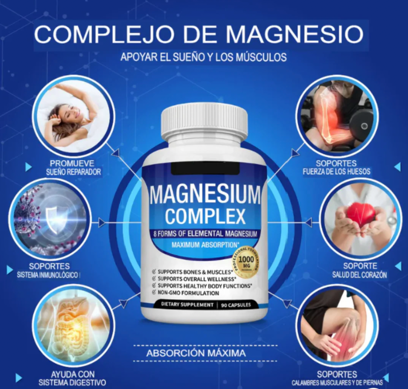 MAGNESIO COMPLEX - Suplemento 8 en 1 | ✅ Cápsulas OFERTA  ESTE MES✅