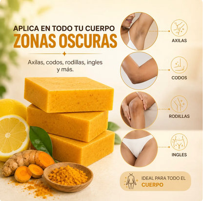 Dermaluz Jabón de Cúrcuma + Ácido Kójico + Limón 3x1