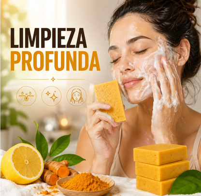 Dermaluz Jabón de Cúrcuma + Ácido Kójico + Limón 3x1