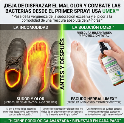 Umex™ Spray sanitizante e hipoalergénico para pies y calzado
