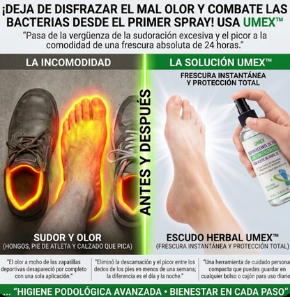 Umex™ Spray sanitizante e hipoalergénico para pies y calzado