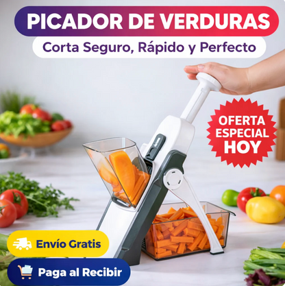 Picador De Verduras Multifuncional - Corta, Rebana y Pica En Segundos