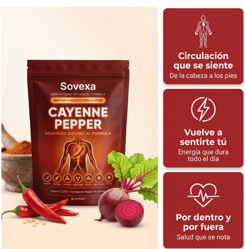 Sovexa Capsaicina Activa® en Softgels - Reactiva tu Circulación Natural OFERTA 2X1✅