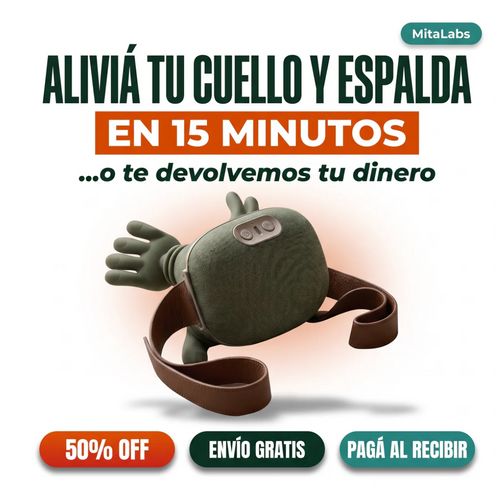 Masajeador Shiatsu MitaLabs · Amasado Tipo Manos + Calor · Alivio de Cuello, Hombros y Espalda