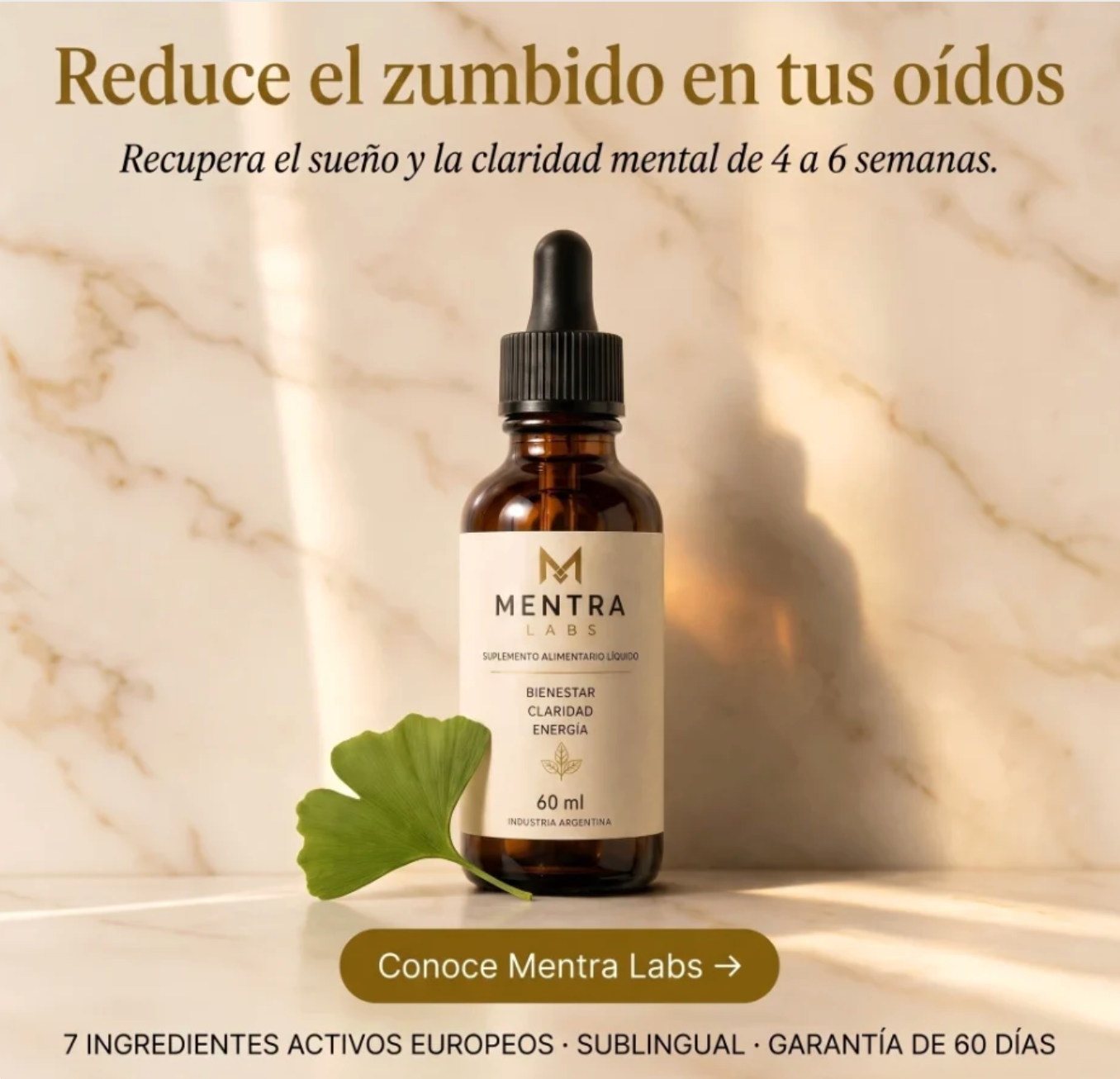 Reducí el zumbido, recuperá el sueño y la claridad mental en 4 a 6 semanas