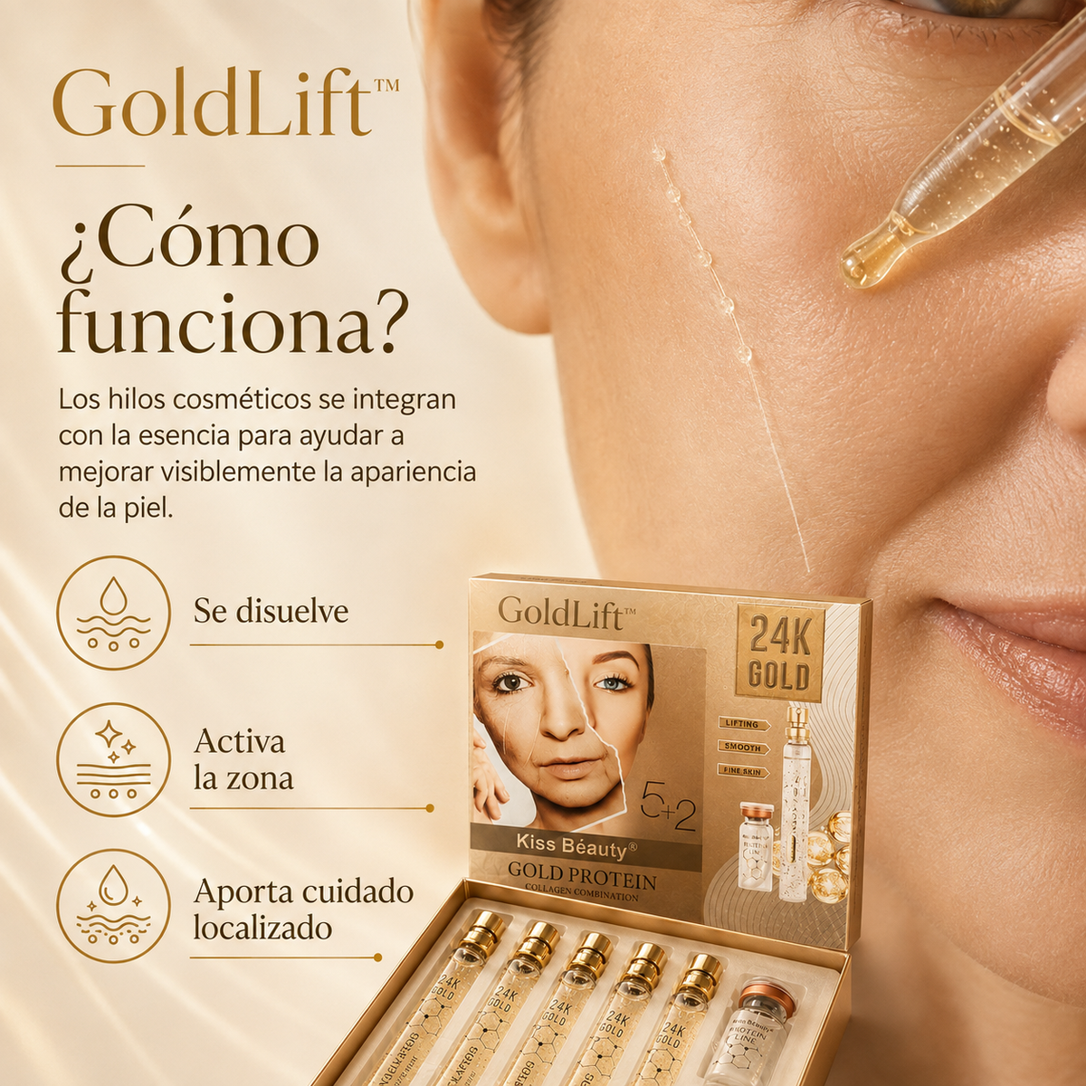 GoldLift™ – Hilos Faciales de Colágeno 24K ✨