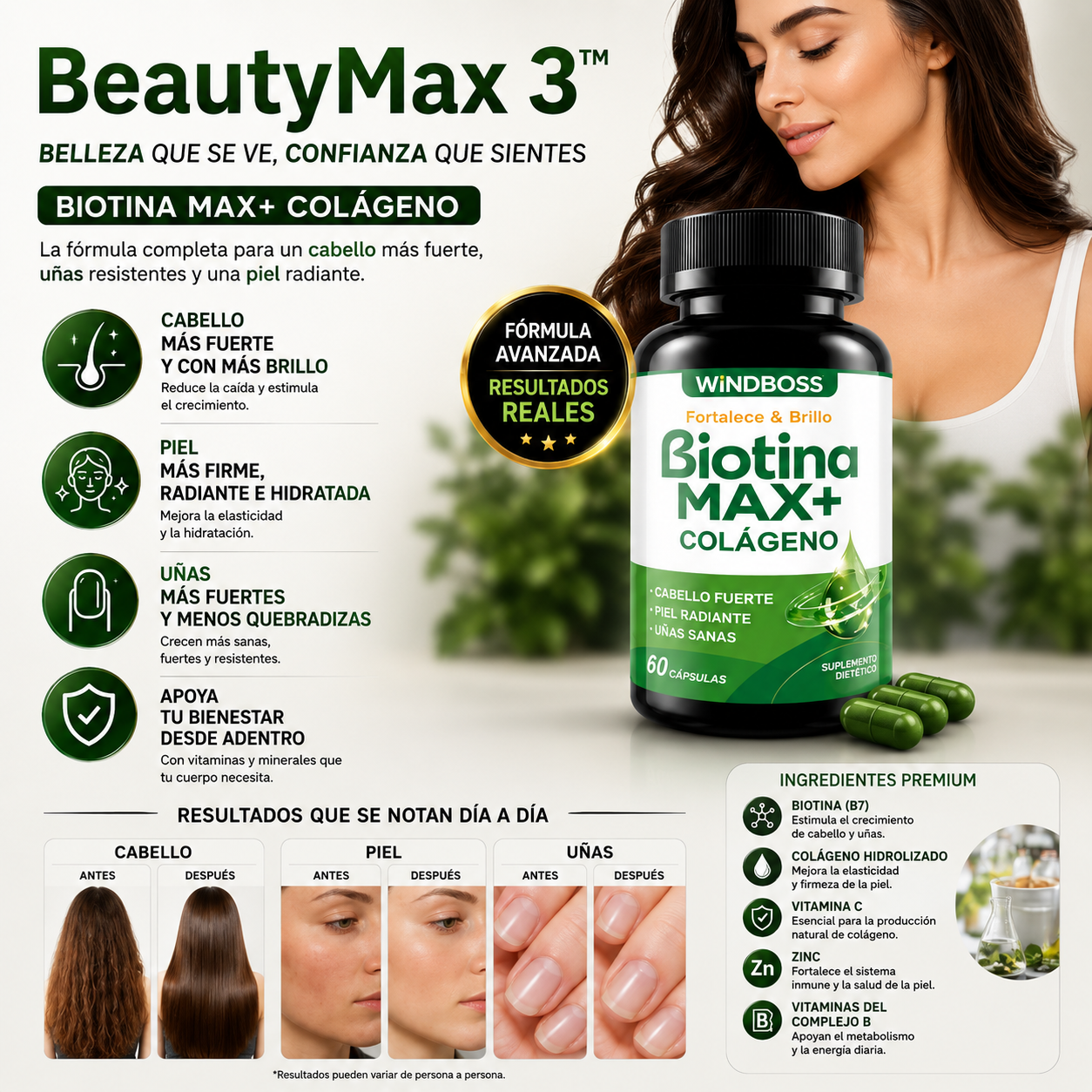 BeautyMax 3™ – Cabello, Uñas y Piel.