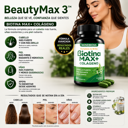 BeautyMax 3™ – Cabello, Uñas y Piel.
