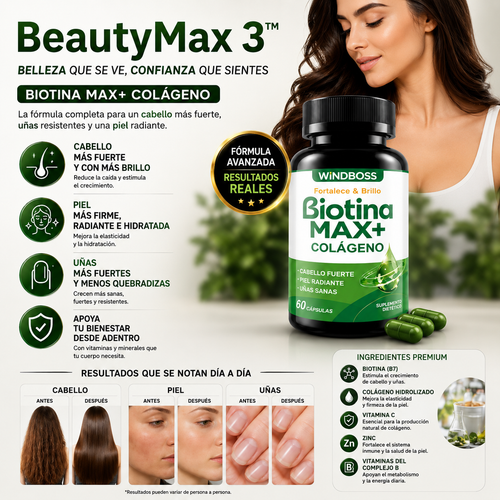BeautyMax 3™ – Cabello, Uñas y Piel.