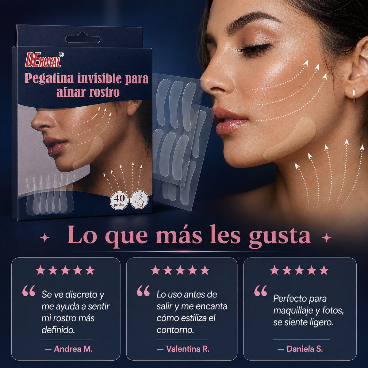 InvisiLift™ — Pegatinas Tensoras Faciales Invisibles