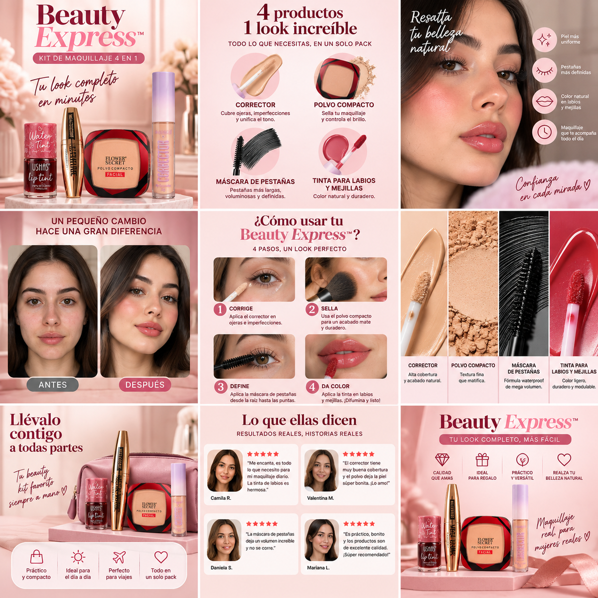 Beauty Essentials™ – Kit de Maquillaje 4 en 1