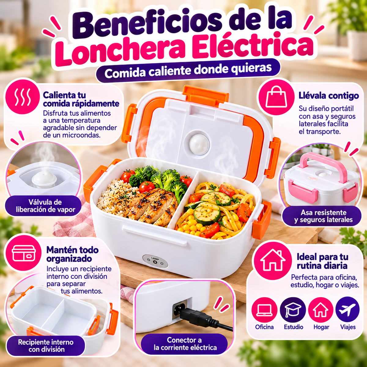 Lonchera Eléctrica Portátil 1.5 L