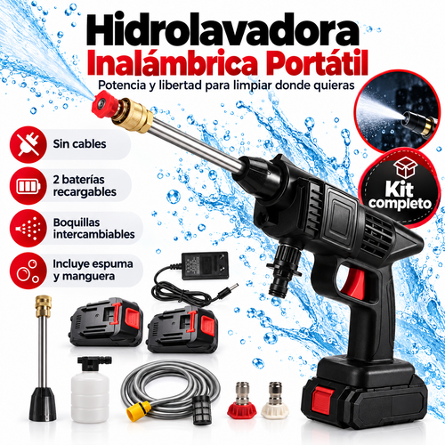 Hidrolavadora Inalámbrica Portátil de Alta Presión